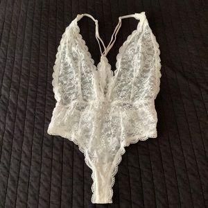 White Lace Bodysuit Victoria’s Secret